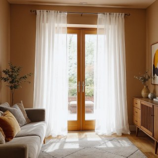 Smarties Brilliant White Soft Sheer Voile Curtain