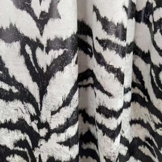 Tiger Stripes Black and White Animal Print Curtain