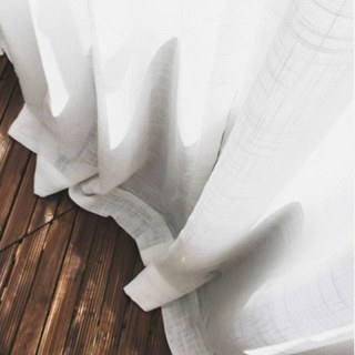 Zen Garden Pure Flax Linen Ivory White Voile Curtain 4