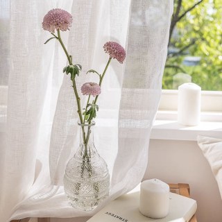 Zen Garden Pure Flax Linen Ivory White Voile Curtain 2