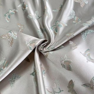 Butterfly Ballet Cream Embroidered Satiny Floral Curtain 4