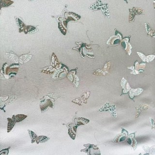 Butterfly Ballet Cream Embroidered Satiny Floral Curtain 6
