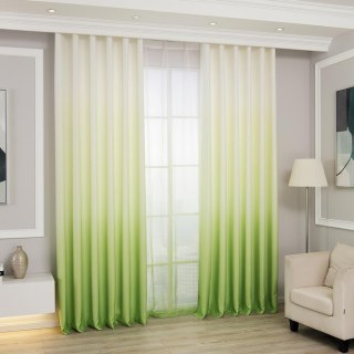 Candy Land Linen Style Green Ombre Curtain