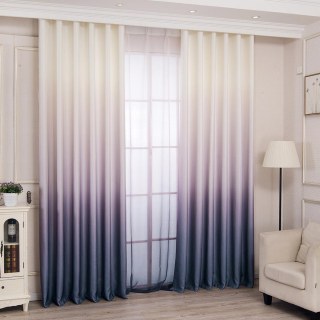 Candy Land Linen Style Grey Ombre Curtain