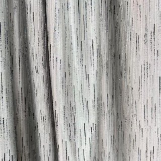 Silver Stream Cream Curtain with Shimmering Metallic Stripes