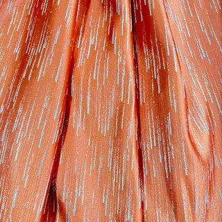 Silver Stream Orange Curtain with Shimmering Metallic Stripes 3
