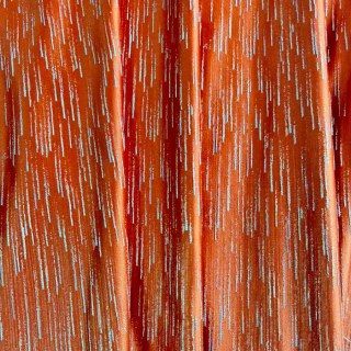 Silver Stream Orange Curtain with Shimmering Metallic Stripes