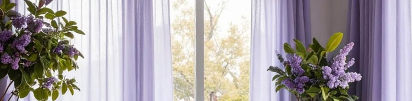 Purple Voile Curtain