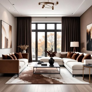 Lustrous Dark Brown Velvet Curtain