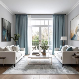 Lustrous Duck Egg Blue Velvet Curtains