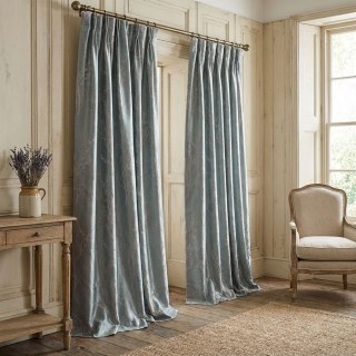 Blossom Branches Duck Egg Blue Abstract Floral Curtain 3