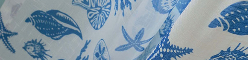 Nautical/Coastal Voile Curtain