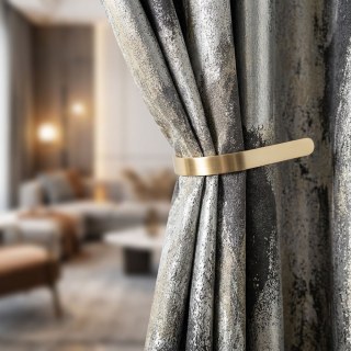 Dazzling Brushwork Luxury Jacquard Grey & Silver Abstract Curtain 3