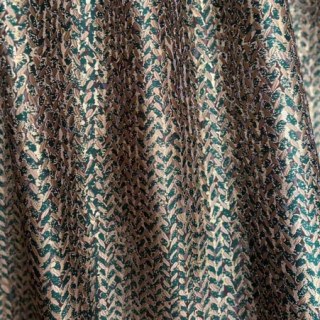 Field of Gold Luxury Jacquard Abstract Grain Patterned Dark Green Curtain 2