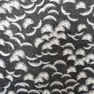 Fluttering Fanburst Art Deco Geometric Black and White Curtains 4