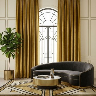Luxury Metallic Gold Velvet Curtains