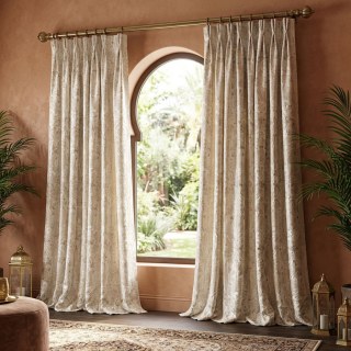 Palais Arabesque Luxury 3D Jacquard Cream Champagne Damask Curtains 4