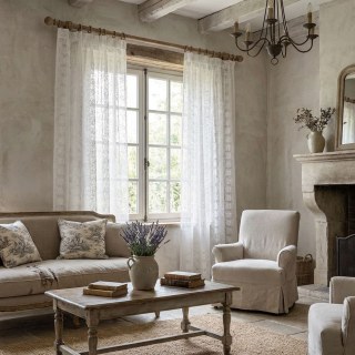 Sunflower Jacquard Ivory White Lace Net Curtain 2