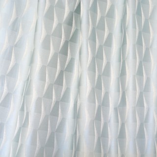 White Cap Hexagon Textured Duck Egg Blue Geometric Curtains