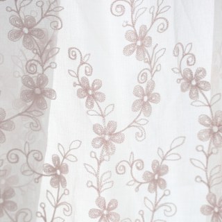 Touch Of Grace Embroidered Blush Pink Flower Voile Curtain
