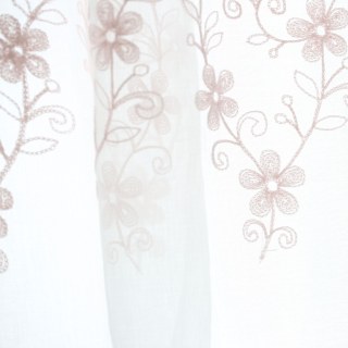 Touch Of Grace Embroidered Blush Pink Flower Voile Curtain 5
