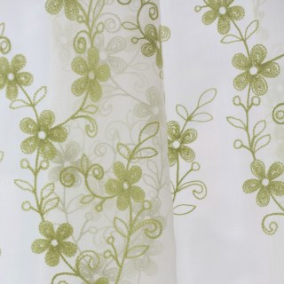 Touch Of Grace Embroidered Lime Green Flower Voile Curtain 10