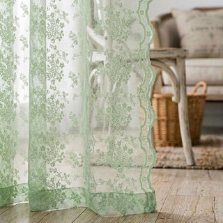Lace Curtain Posey Pastel Green Net Curtains 3