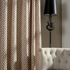 Greek Key Light Brown Curtain 4