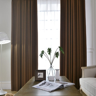 Sleek City Brown Blackout Curtain 2