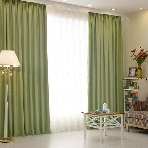 Subtle Spring Lime Green Curtain 1