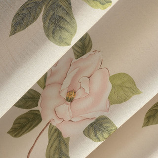 Smell The Magnolias Pastel Pink Floral Curtain 6