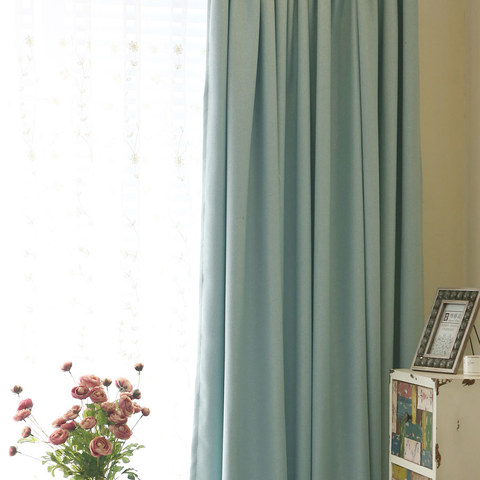 Subtle Spring Turquoise Green Curtain 1