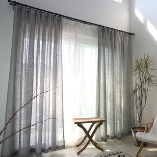 A Touch of Sunshine Grey Semi Sheer Curtain 6