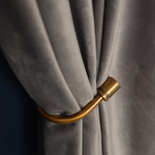 Fine Light Grey Velvet Curtain