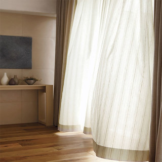 Country Escape Striped Linen Sheer Curtain