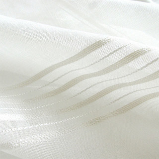 Urban Melody White Ivory Striped Sheer Curtain 7