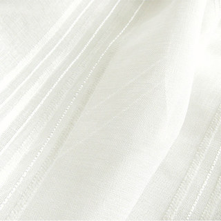 Urban Melody White Ivory Striped Sheer Curtain 9