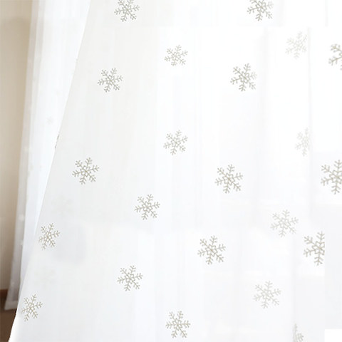 Seasons Christmas Decoration Embroidered Snowflake Sheer Curtain 1