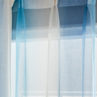 Sea Breeze Cocktail Pastel Sea Blue Coconut White Sheer Curtain 7