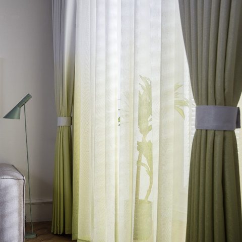The Perfect Blend Ombre Lime Green Textured ​Sheer Curtain 1