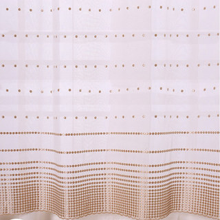 Embroidered Rose Gold Dotted Dot Sheer Curtain