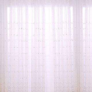 Embroidered Rose Gold Dotted Dot Sheer Curtain 3
