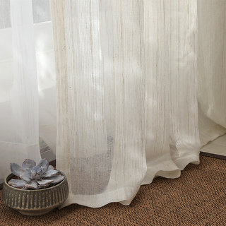 Dreamer Oatmeal Cotton Blended Sheer Curtains