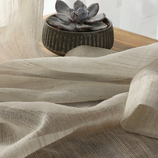 Dreamer Oatmeal Cotton Blended Sheer Curtains 5