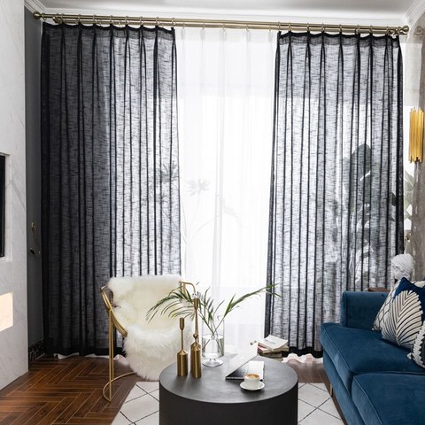 A Touch of Sunshine Black Semi Heavy Net Curtain
