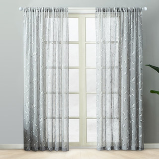 Misty Meadow Grey Branches Sheer Curtain 3