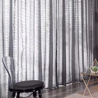Candy Crushed Voile Sheer Curtain Dark Grey Colour 2