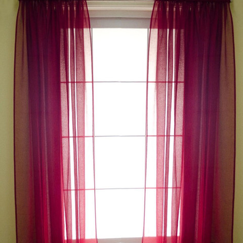 Smarties Red Burgundy Soft Sheer Curtain 1