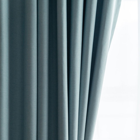 Herringbone Pastel Blue 100% Blackout Curtain 1