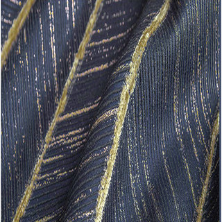 New Look Luxury Art Deco Herringbone Navy Blue & Gold Sparkle Curtain 10